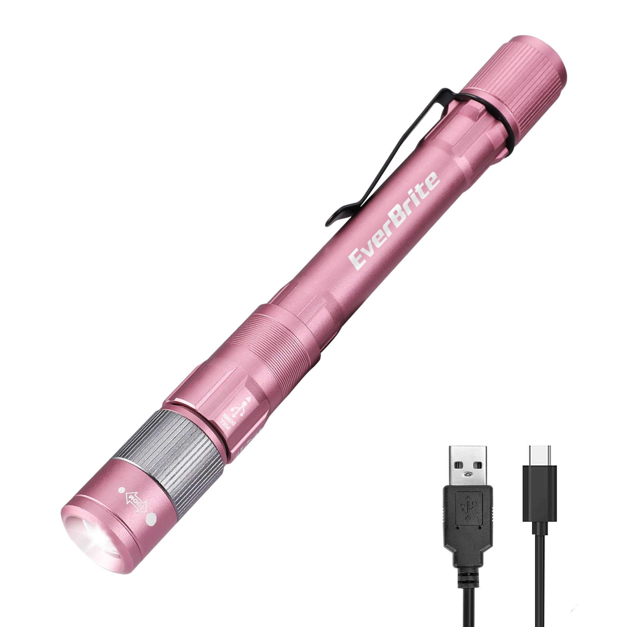 ピンクフラッシュアナンダライト EverBrite Pen Light, Rechargeable Pen Flashlights, 300 Lumens
